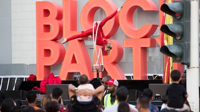 An acrobatic performance at the festival.