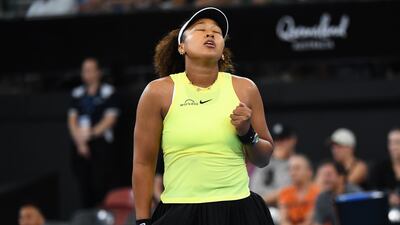 Naomi Osaka celebrates a point against Tamara Korpatsch. AFP