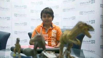 Pritvik Sinhadc, 7, has become the UAE's youngest published author. Lee Hoagland / The National