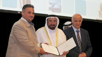 Dr Sheikh Sultan bin Mohammed at a function at the University of Sharjah. Wam