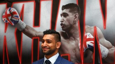 LONDON, ENGLAND - FEBRUARY 29: Amir Khan looks on during a press conference to preview the fight between Amir Khan and Canelo Alvarez at the Park Plaza Riverbank Hotel on February 29, 2016 in London, England. (Photo by Julian Finney/Getty Images)
