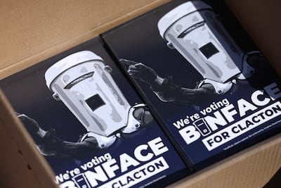 Leaflets in support of Count Binface in Clacton-on-Sea. EPA