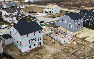 Houses under construction in a subdivision in Antioch, Illinois, US, 16 December 2020. EPA