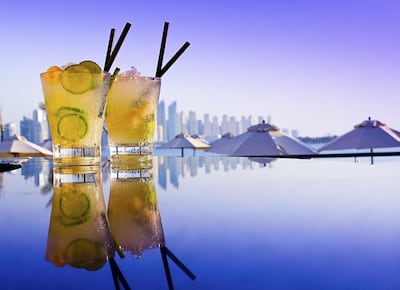 The pool area at Dukes Dubai has views of JBR. Courtesy Dukes Dubai