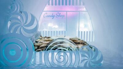 Would you have sweet dreams in the lollipop suite by Mathieu Brison and Luc Voisin? Courtesy Asaf Kliger / Icehotel
