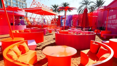 Families can relax together in the pop-up's brightly coloured booths.