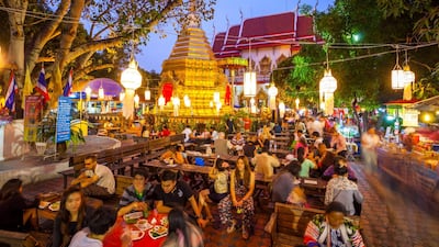 Diners at Wat Phra Singh on market night in Chiang Mai, Thailand. Asian sauces and condiments account for 50 per cent of a global market worth $130bn, according to Investcorp. Courtesy iStockphoto.com