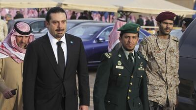 Former Lebanese prime minister Saad Al Hariri, second left, attending the funeral of Saudi King Abdullah in Riyadh January 23, 2015. Faisal Al Nasser/Reuters