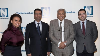 Editor-in-Chief Mina Al-Oraibi with Dr Salih Husain Ali, the Ambassador of the Republic of Iraq to the UK, Khaled Al-Duwaisan, Kuwait's Ambassador to the UK and Dean of Diplomatic Corps in the U.K, and Iraqi diplomat Hashem Bahr Al Olom.