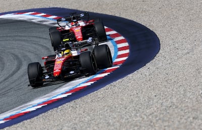 Lewis Hamilton, front, finished 19 seconds ahead of Ferrari teammate Charles Leclerc at the Austrian GP. Getty Images