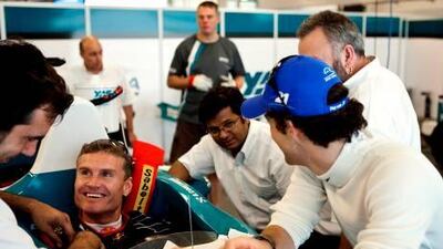David Coulthard, seen here on a test drive at Yas in 2009, says the circuit may not be the best for overtaking but it is an iconic facility.