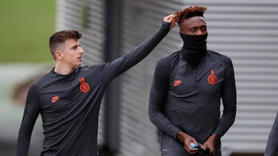 Chelsea'a Mason Mount, left and Tammy Abraham. Reuters
