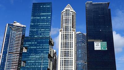 Grade A office rents in Dubai rose 8.7 per cent from the second quarter to an average of Dh250 per square foot. Satish Kumar / The National