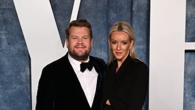 James Corden and wife Julia Carey. Photo: Doug Peters