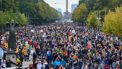 Climate activists gather on a "Global Day of Action" organized by the Fridays for Future climate change movement in Berlin, Germany. Getty Images