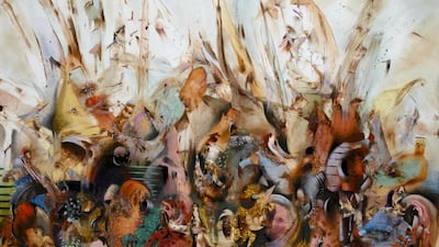 Ali Banisadr, In Medias Res went for the highest bid of $459,000 (est. $200,000-300,000). Courtesy Sotherby's