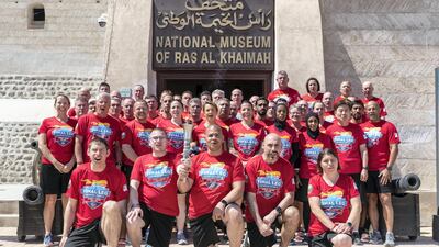 The Flame of Hope torch tour stopped off in Ras Al Khaimah on Tuesday, visiting landmarks such as Jebel Jais and the Ras Al Khaimah Museum. Antonie Robertson / The National