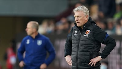 West Ham's manager David Moyes watches on from the touchline. AFP