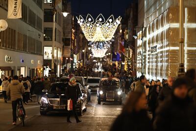 Christmas shoppers in London last year. Fears are growing that this year's festive season may not be so bright for retailers. Getty Images