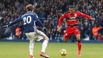 Left midfield: Rajiv van la Parra (Huddersfield) – Set Huddersfield on their way to a crucial victory against West Brom as they moved a step nearer safety. Paul Childs / Reuters