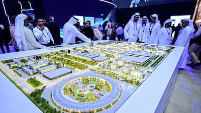 A model of the Stargate project under construction in Abu Dhabi. AFP