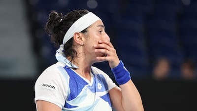 Ons Jabeur during her defeat against Marketa Vondrousova. AFP