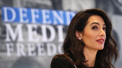 Lebanese-British barrister Amal Clooney has been appointed special envoy on media freedom. EPA/THIBAULT VANDERMERSCH