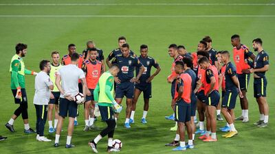 Brazil training in Abu Dhabi. Pawan Singh / The National