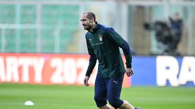 Giorgio Chiellini is an injury doubt for the match against North Macedonia. Getty Images