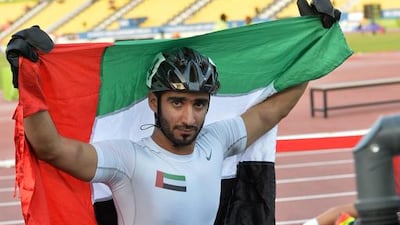 Emirati athlete Mohammed Al Hammadi his hoping his successes inspire others to take up sport and activities. Courtesy Jaber Abdeen