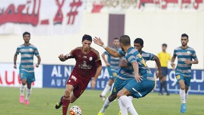 Al Wahda, red, were due to Dibba in their second round Arabian Gulf Cup match. Azeem Shoukat / Al Ittihad