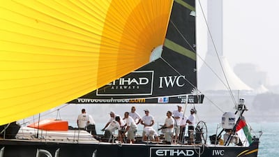 The stopover in 2011-12 attracted 120,000 visitors as the six-member Volvo Ocean Race fleet, including the Abu Dhabi Ocean Racing team, above, participated in the in-port race. Mike Young / The National