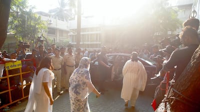Celebrities arrive at actor Anil Kapoor's bungalow in Mumbai. Subhash Sharma for The National