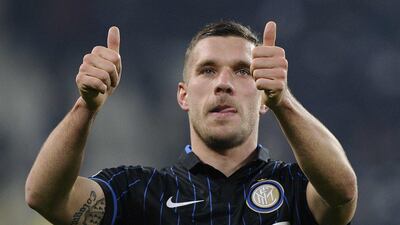 Lukas Podolski joined Inter Milan on-loan this month after being frustrated at his lack of playing time at Arsenal. Giorgio Perottino/Reuters