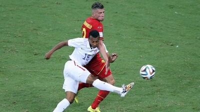Julian Green scored his first international goal against Belgium for the US at the 2014 World Cup. Ali Haider / EPA / July 1, 2014