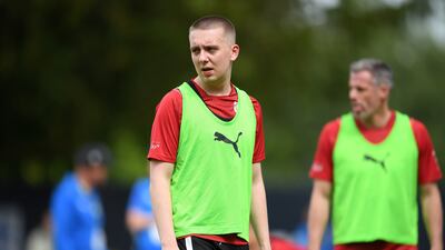 Rapper Aitch during training for Soccer Aid. Getty