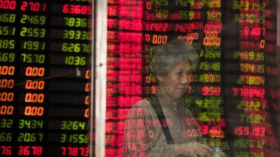 The Shanghai Composite Index fell 6.2 per cent at the end of the trading day on Tuesday. Johannes Eisele / AFP