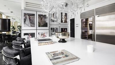 American-style bespoke kitchen designed by Clive Christian with a central island.