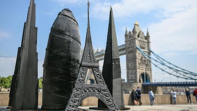The Burj Khalifa, the Gherkin and the Shard in London are sculptures made out of 10,000 Hilton straws, recycled from its UK hotels to promote the group's ban on plastic.Courtesy Hilton