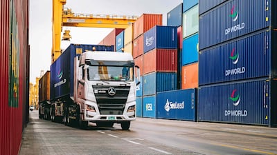 DP World's green logistics and electric freight project under way at Jebel Ali Port in Dubai. Photo: DP World