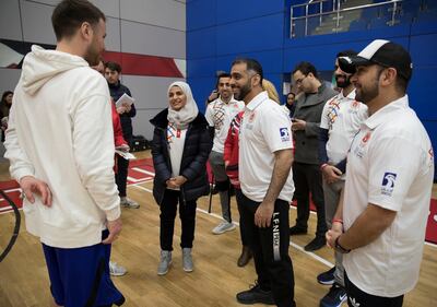 Rawdha Al Otaiba, Deputy Head of Mission at the UAE Embassy in London and other members of the embassy delegation meet British athletes ahead of their journey to Abu Dhabi in March. Stephen Lock for the National
