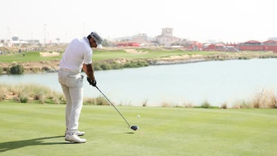 Aaron Rai tees-off on the ninth hole on the way to a final round 67. Getty Images