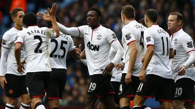 Danny Welbeck, centre, did on Sunday what he has rarely done for Manchester United this season – score goals. His club will need more from him, though, if they are to keep fighting for a top-four finish. Darren Staples / Reuters