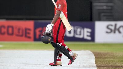 Sharjah's Vriitya Aravind celebrates victory.