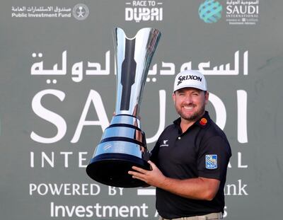 Irish golfer Graeme McDowell after winning the Saudi International in February. AP
