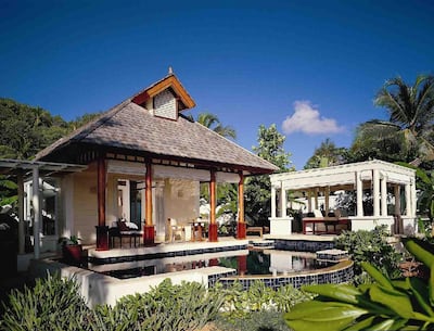 Some villas have their own pools, pergolas and outdoor dining spaces. Courtesy Banyan Tree Resort & Spa