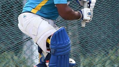 Sri Lankan cricketer Kusal Perera plays a shot during a practice session at the R. Premadasa Stadium in Colombo. If all cricketers dream of playing at Lord's, Sri Lanka's Kusal Perera has more reason than most to hope he's selected for Thursday's third Test against England at the spiritual home of the game. AFP / ISHARA S.KODIKARA