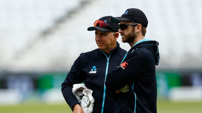 Cricket - New Zealand Practice Session - Trent Bridge, Nottingham, Britain - June 9, 2022 New Zealand's Kane Williamson and head coach Gary Stead during practice Action Images via Reuters / Andrew Boyers