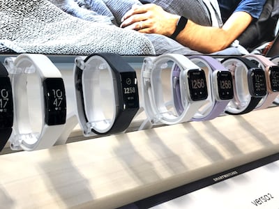 Fitbit smartwatches are displayed at a Best Buy store in California. The company was acquired by Google for $2.1 billion in January last year. AFP