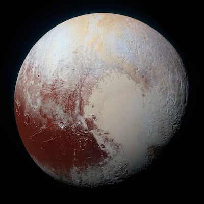 Nasa's New Horizons spacecraft captured this high-resolution enhanced colour view of Pluto on July 14, 2015. Nasa